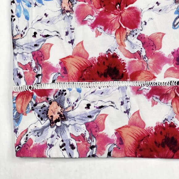 Soft Surroundings Blissful Bamboo Plumeria Floral Nightgown Ladder Trim Hem Sz L - Picture 3 of 9